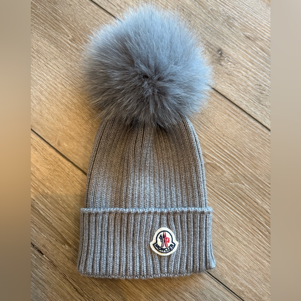 Moncler Kids Wool Beanie - gray